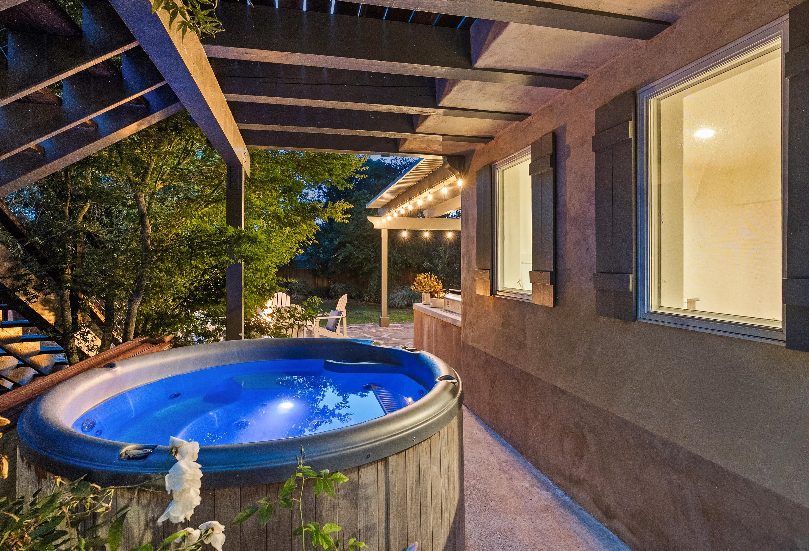 161 Loureyro Road Montecito, CA 93108 - Photo 43 of 52 a view of a balcony with a table and chairs