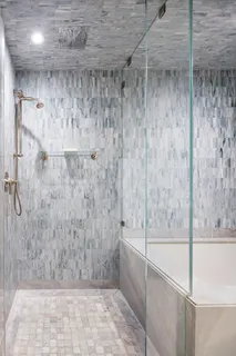 a bathroom with a shower