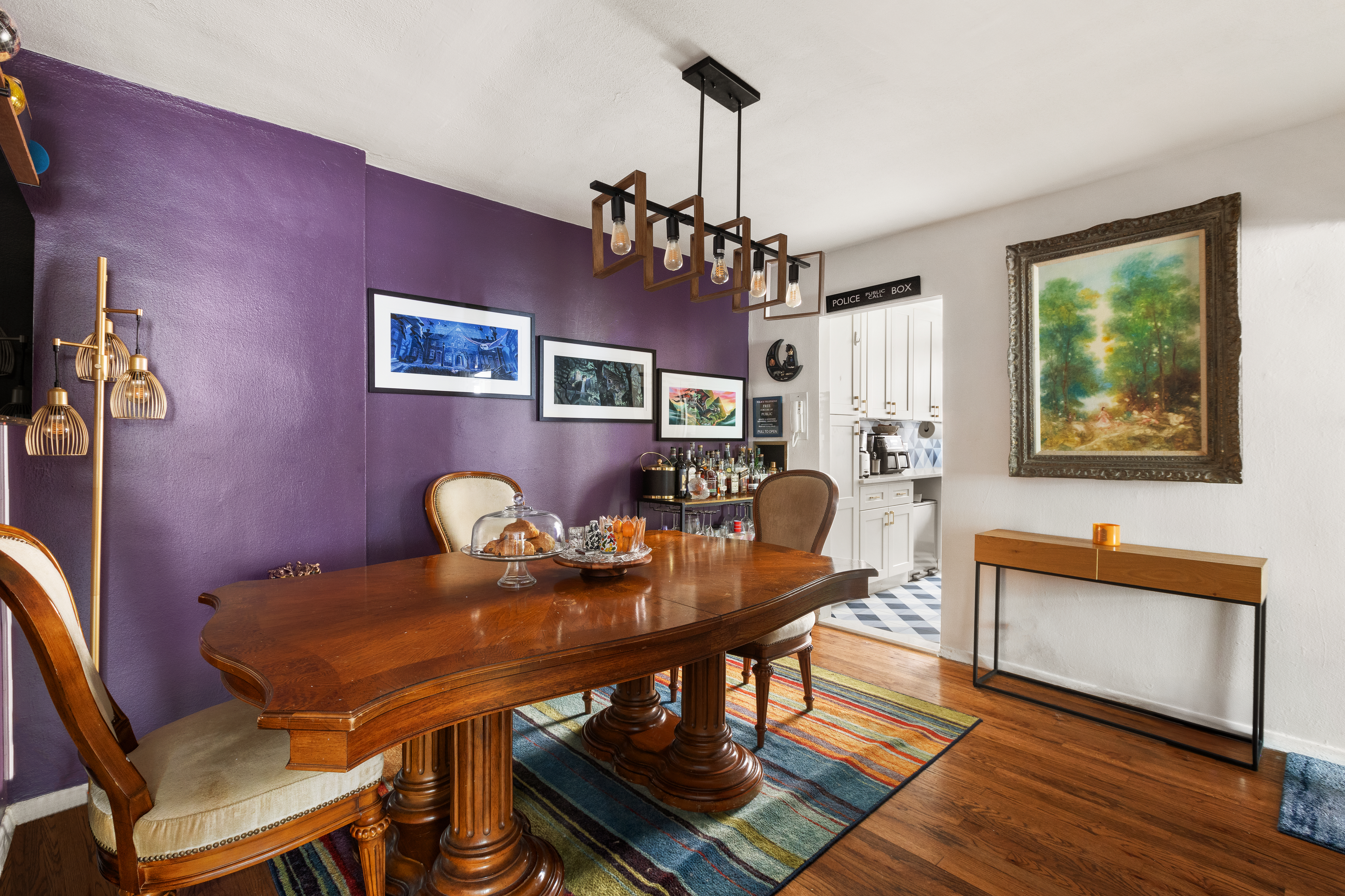 495 East 7th Street, Unit 2F Brooklyn, NY 11218 - Photo 3 of 10 a view of a dining room with furniture a chandelier and wooden floor