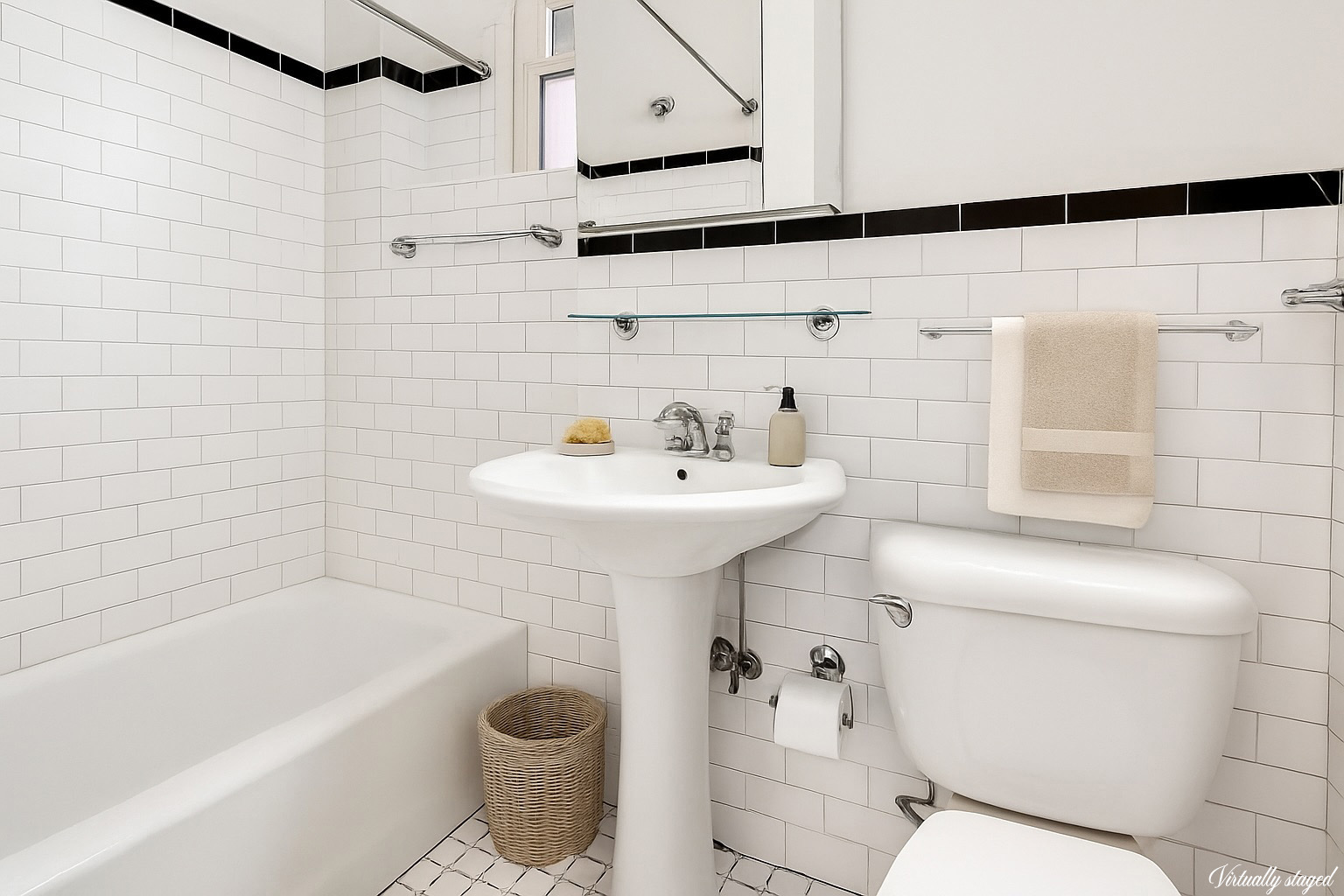175 East 93rd Street, Unit 3B Manhattan, NY 10128 - Photo 10 of 12 a bathroom with a sink a toilet and shower