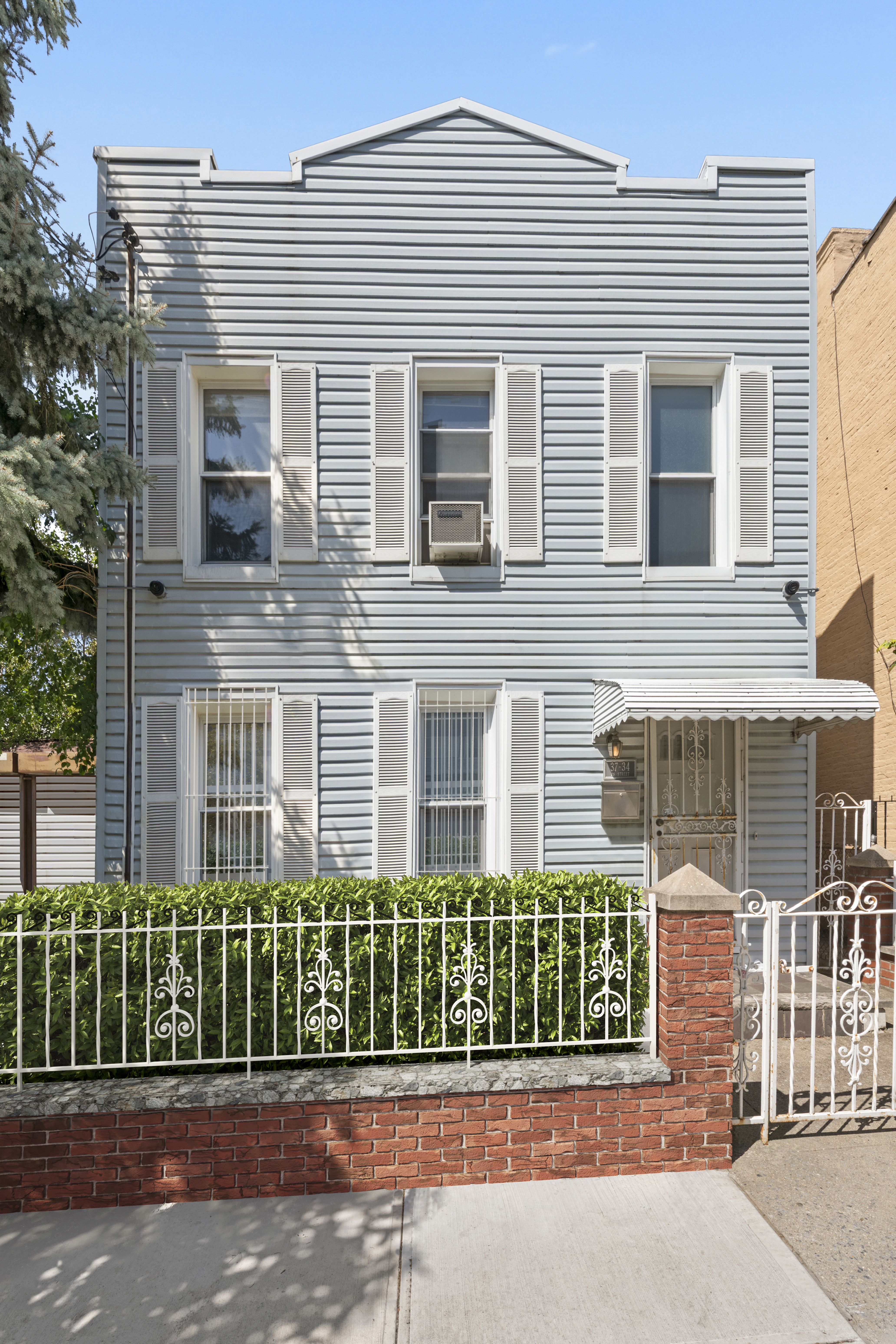 a front view of a house