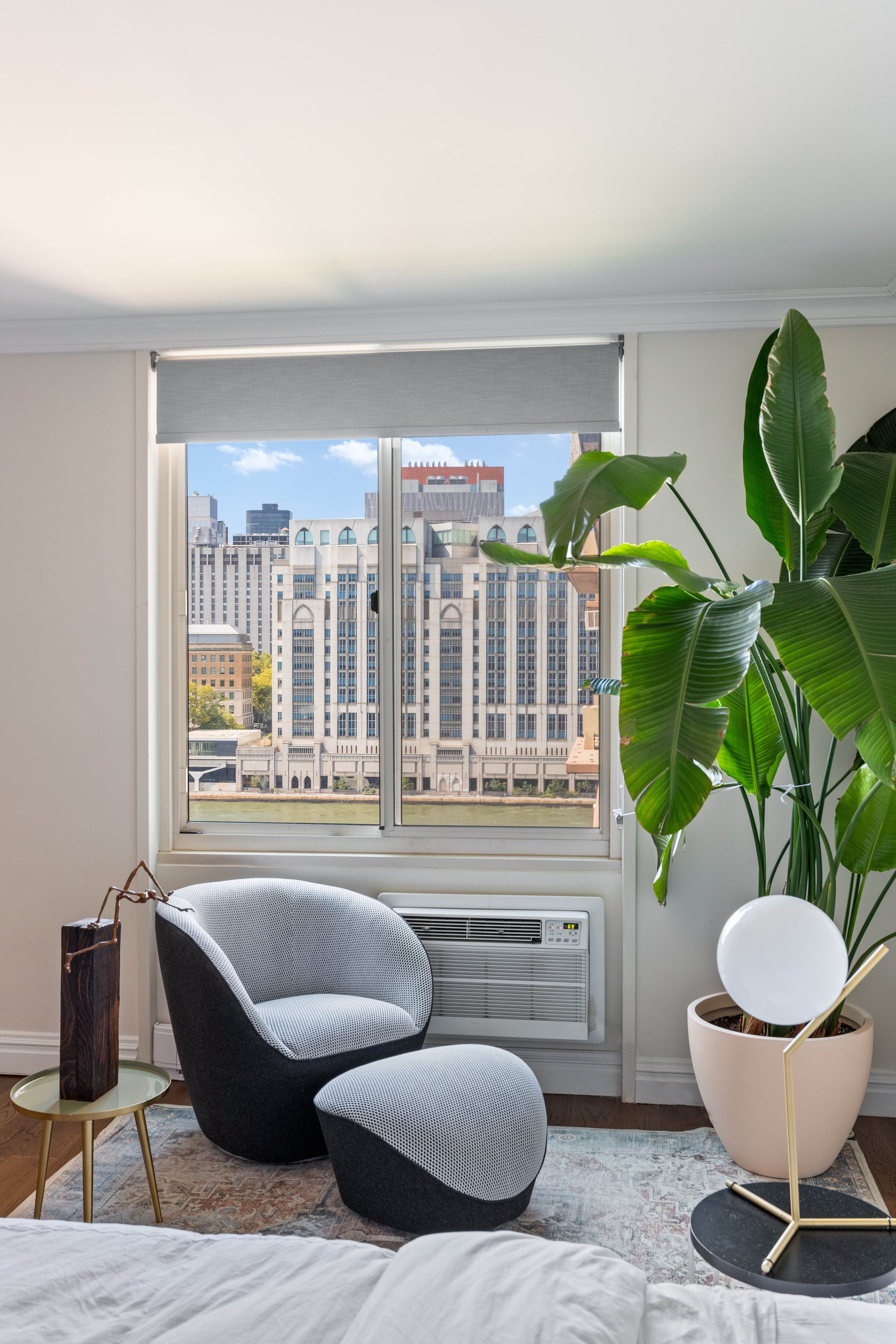 575 Main Street, Unit 1312 Manhattan, NY 10044 - Photo 11 of 25 a living room with furniture and a large window