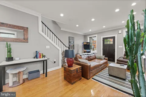 a living room with furniture