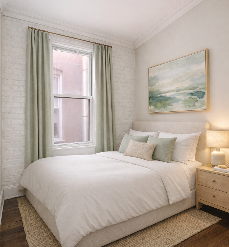 327 West 11th Street, Unit 5R Manhattan, NY 10014 - Photo 4 of 6 a large bed sitting in a bedroom next to a window