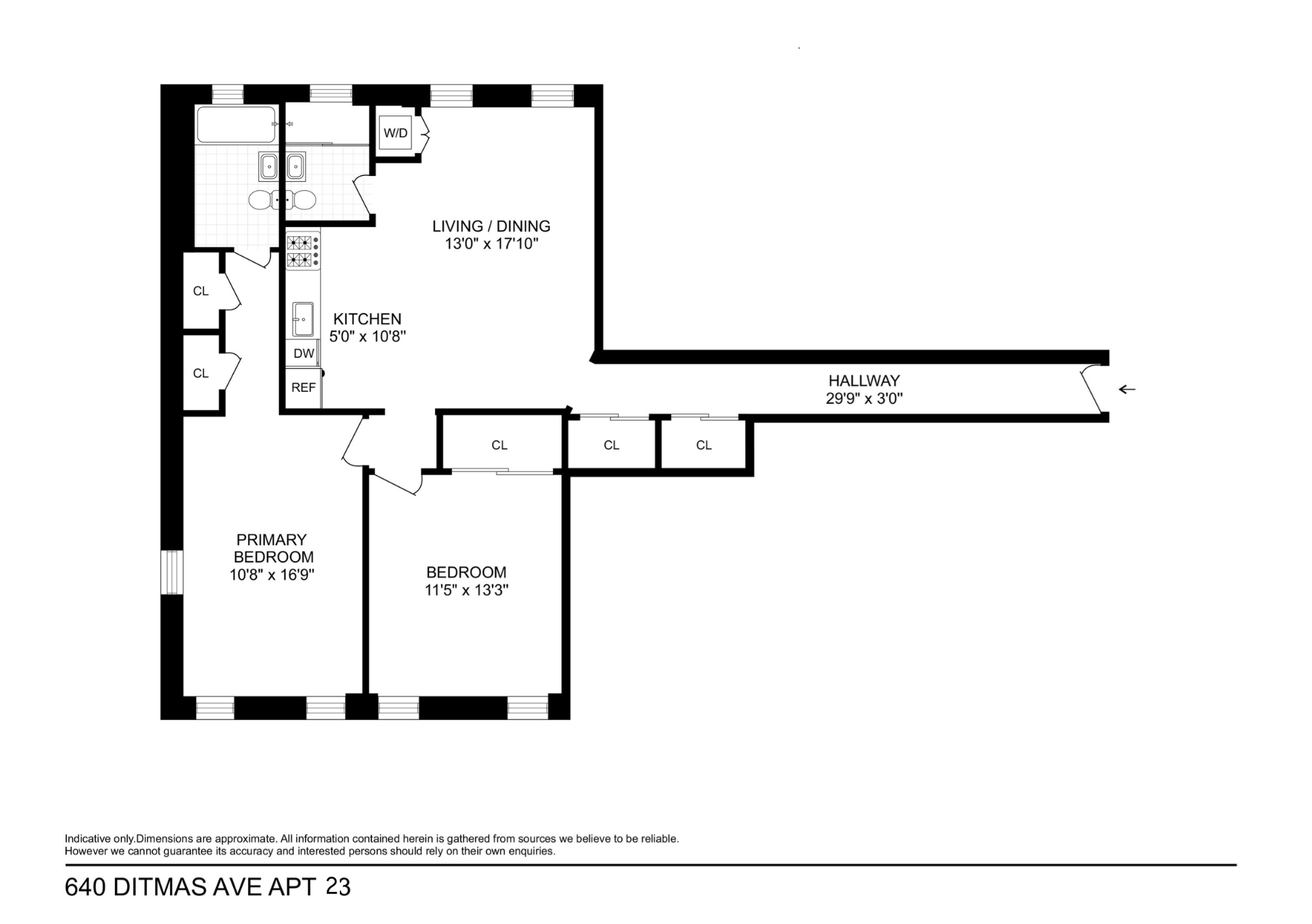 640 Ditmas Avenue, Unit 23 Brooklyn, NY 11218 - Photo 9 of 9 a picture of a floor plan