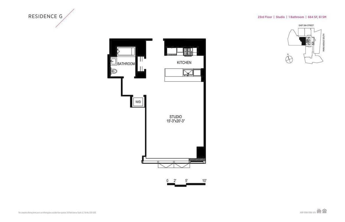 400 Park Avenue South, Unit 23G Manhattan, NY 10016 - Photo 7 of 7 a picture of a floor plan