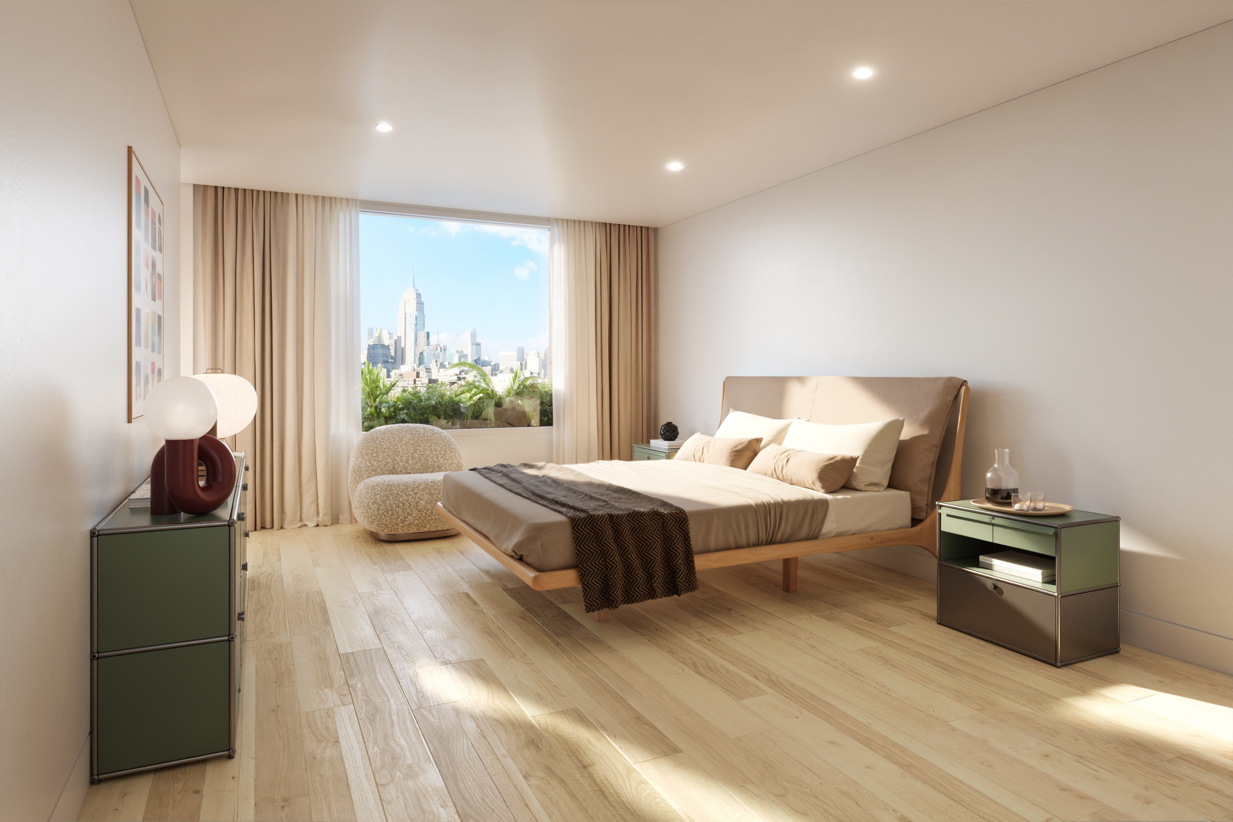 256 East 4th Street, Unit 5 Manhattan, NY 10009 - Photo 6 of 10 a spacious bedroom with a bed and glass window
