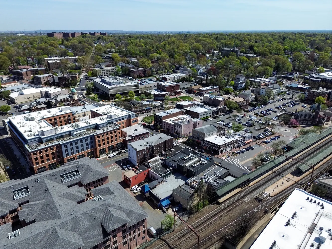 an aerial view of multiple house
