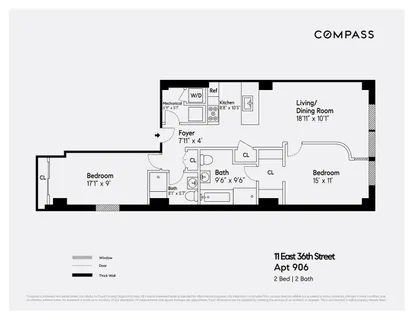 $1,349,000 | 11 East 36th Street, Unit 906 | Midtown South