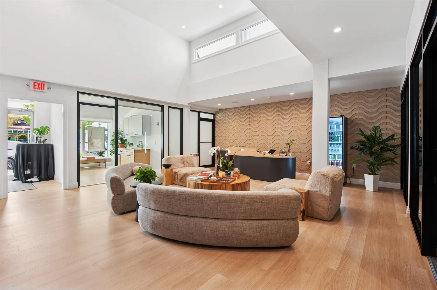 a view of a entryway door of the building