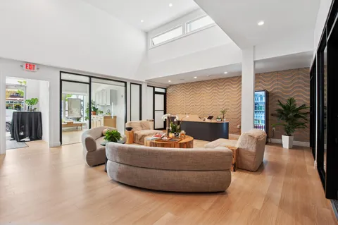 a view of a entryway door of the building