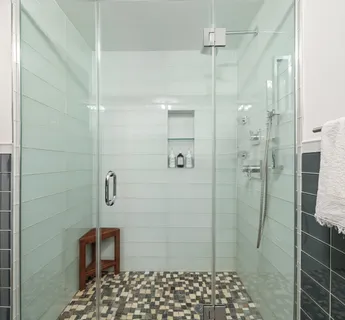 a bathroom with a shower