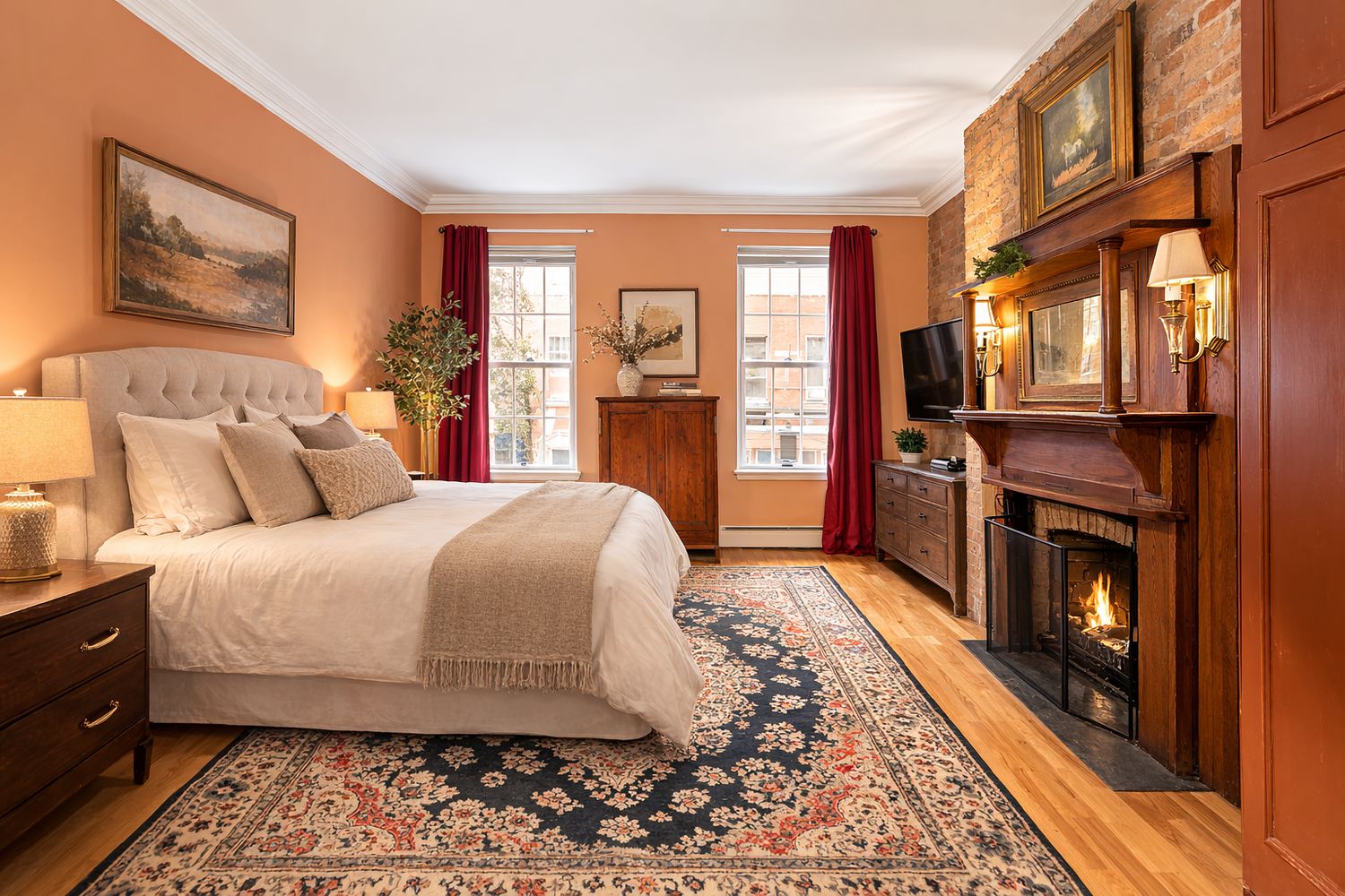 449 1/2 Hudson Street Manhattan, NY 10014 - Photo 8 of 19 a bedroom with a bed and wooden floor