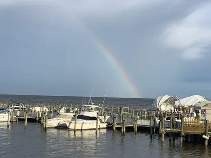 a view of a ocean with boats
