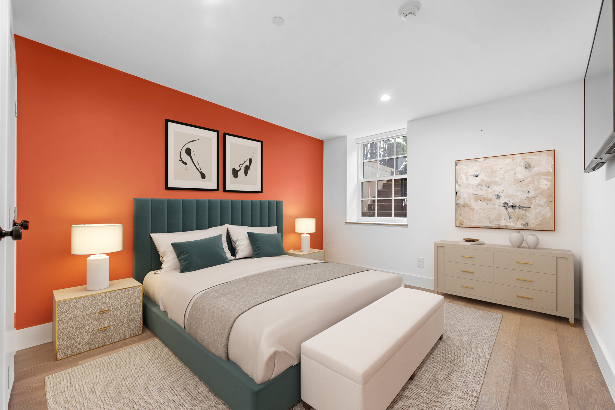 440 West 20th Street Manhattan, NY 10011 - Photo 26 of 35 a bedroom with bed and painting on the wall