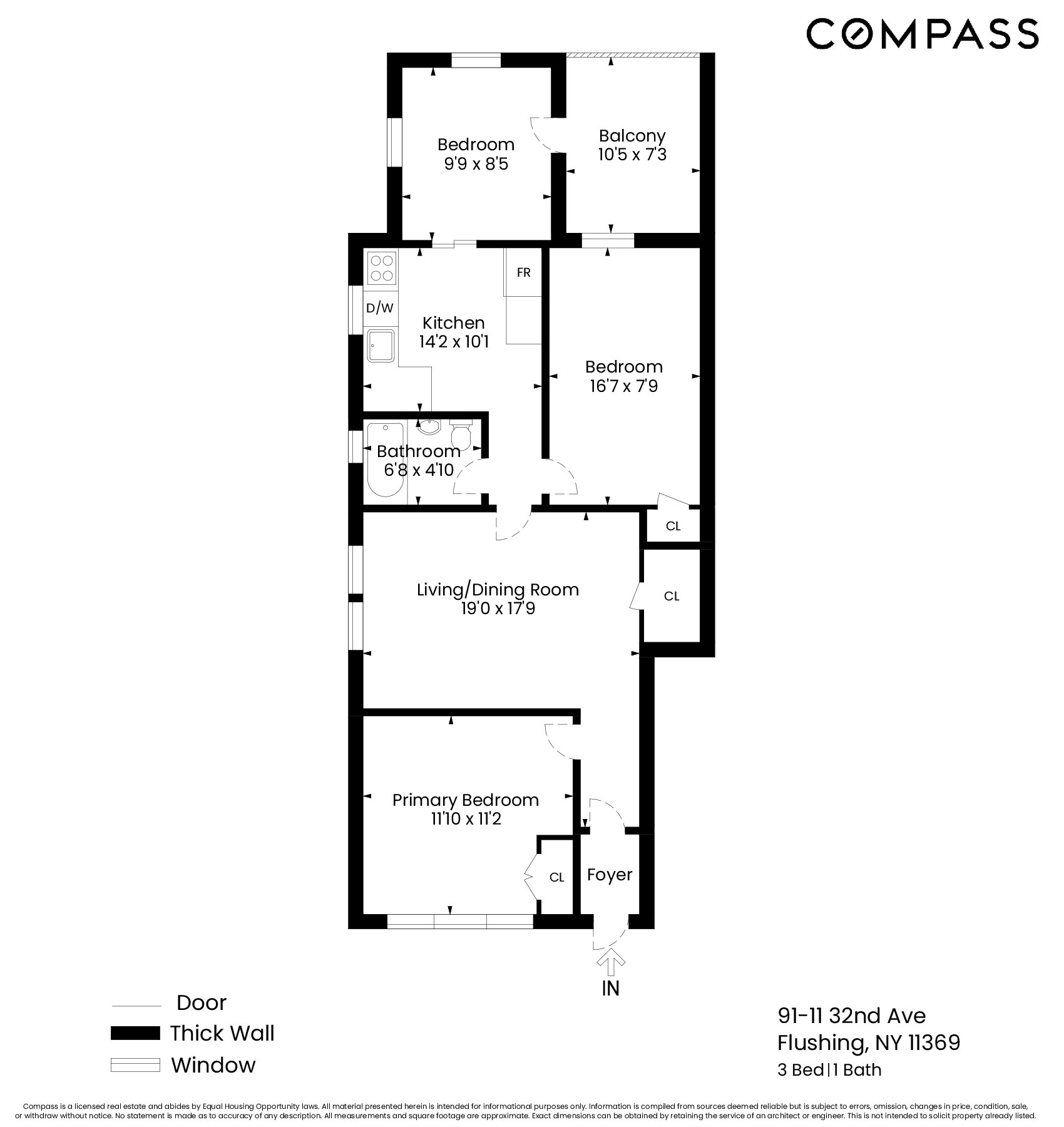 91-11 32nd Avenue, Unit 2 Queens, NY 11369 - Photo 9 of 9 a picture of a floor plan