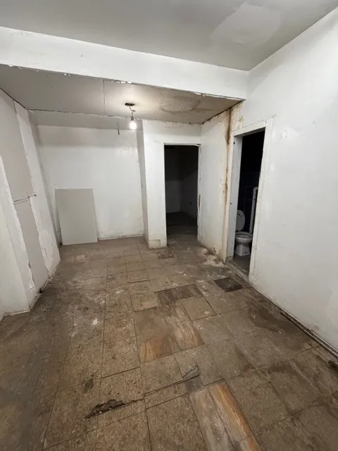 an empty room with a natural light