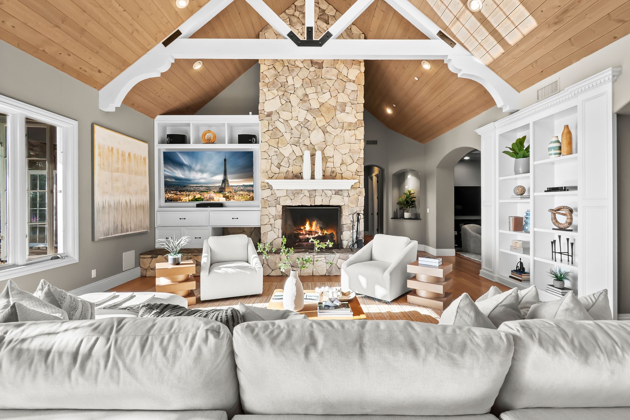 Dove Hollow Road Encinitas, CA 92024 - Photo 6 of 16 a living room with furniture and a fireplace