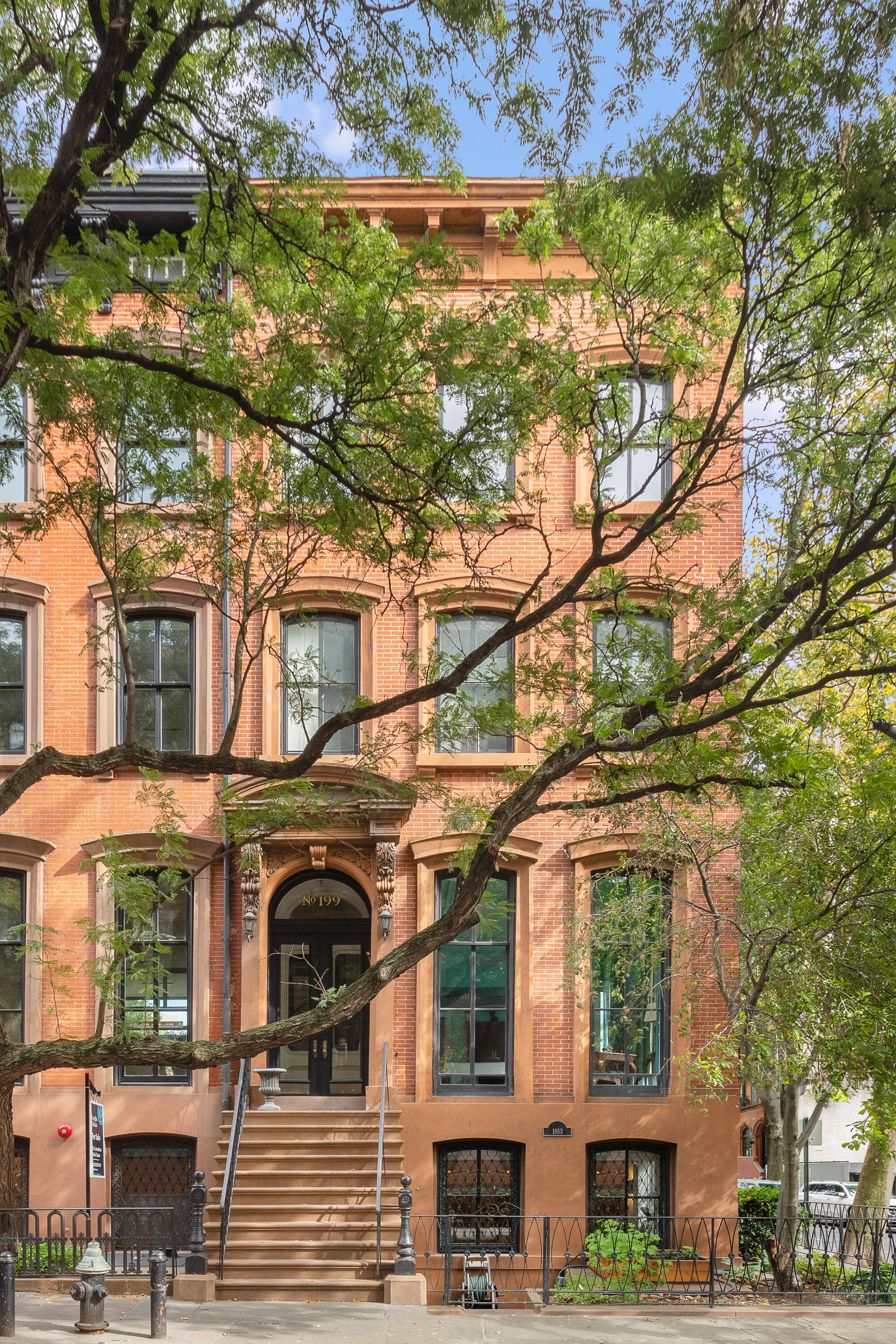 a front view of a building