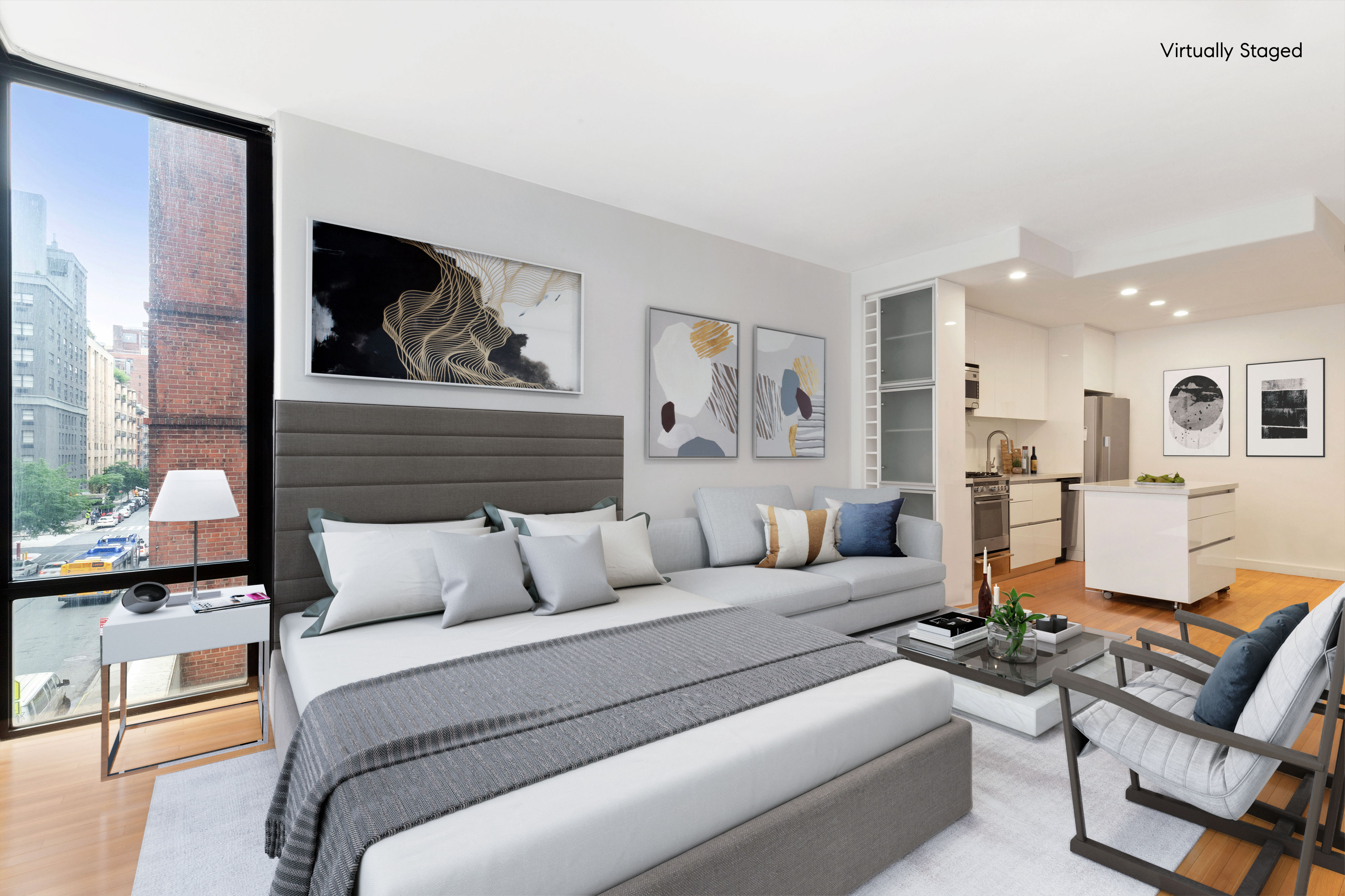 148 East 24th Street, Unit 4C Manhattan, NY 10010 - Photo 2 of 15 a living room with furniture and a large window