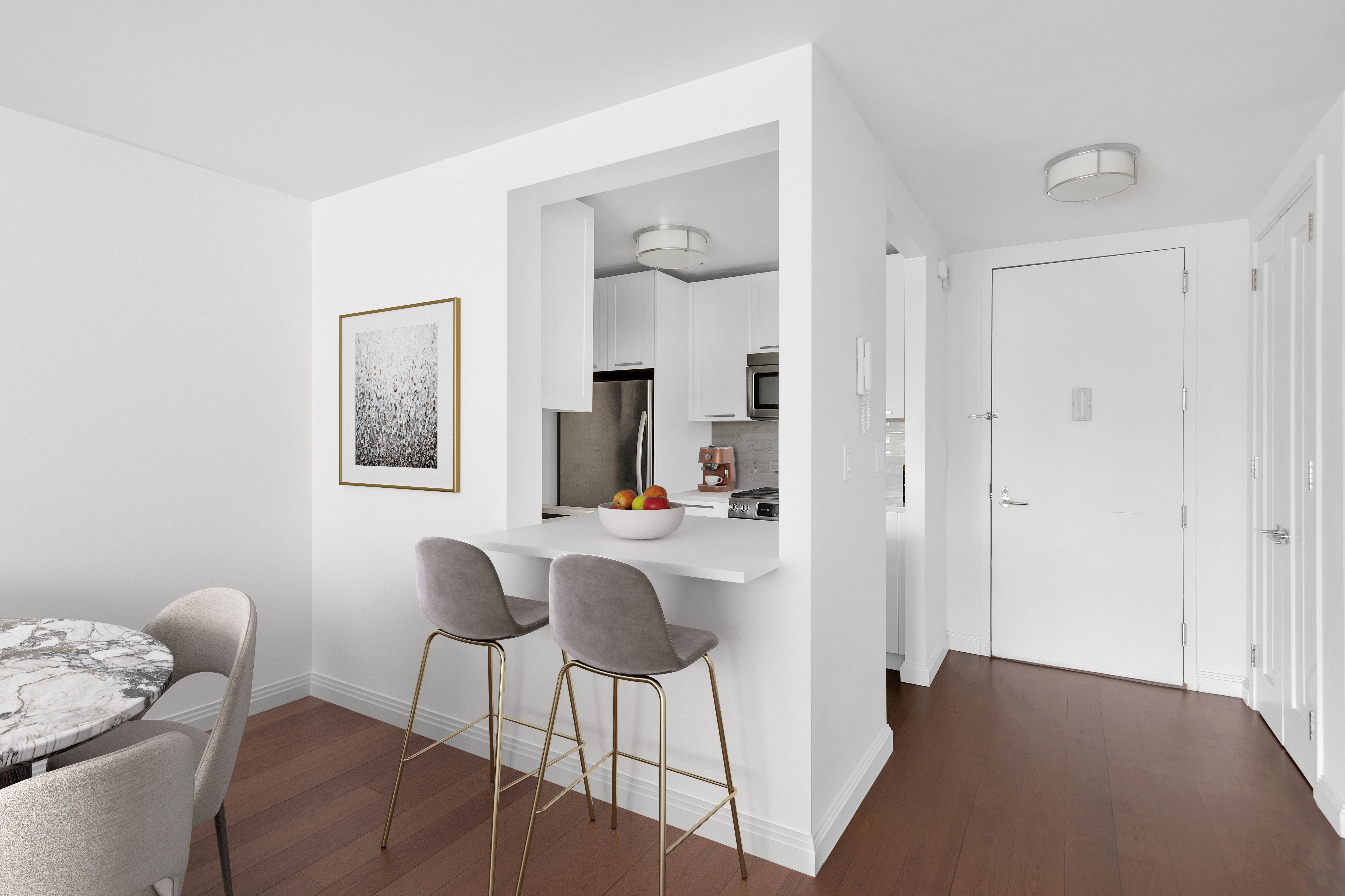 200 East 94th Street, Unit 1412 Manhattan, NY 10128 - Photo 3 of 15 a living room with furniture and a window