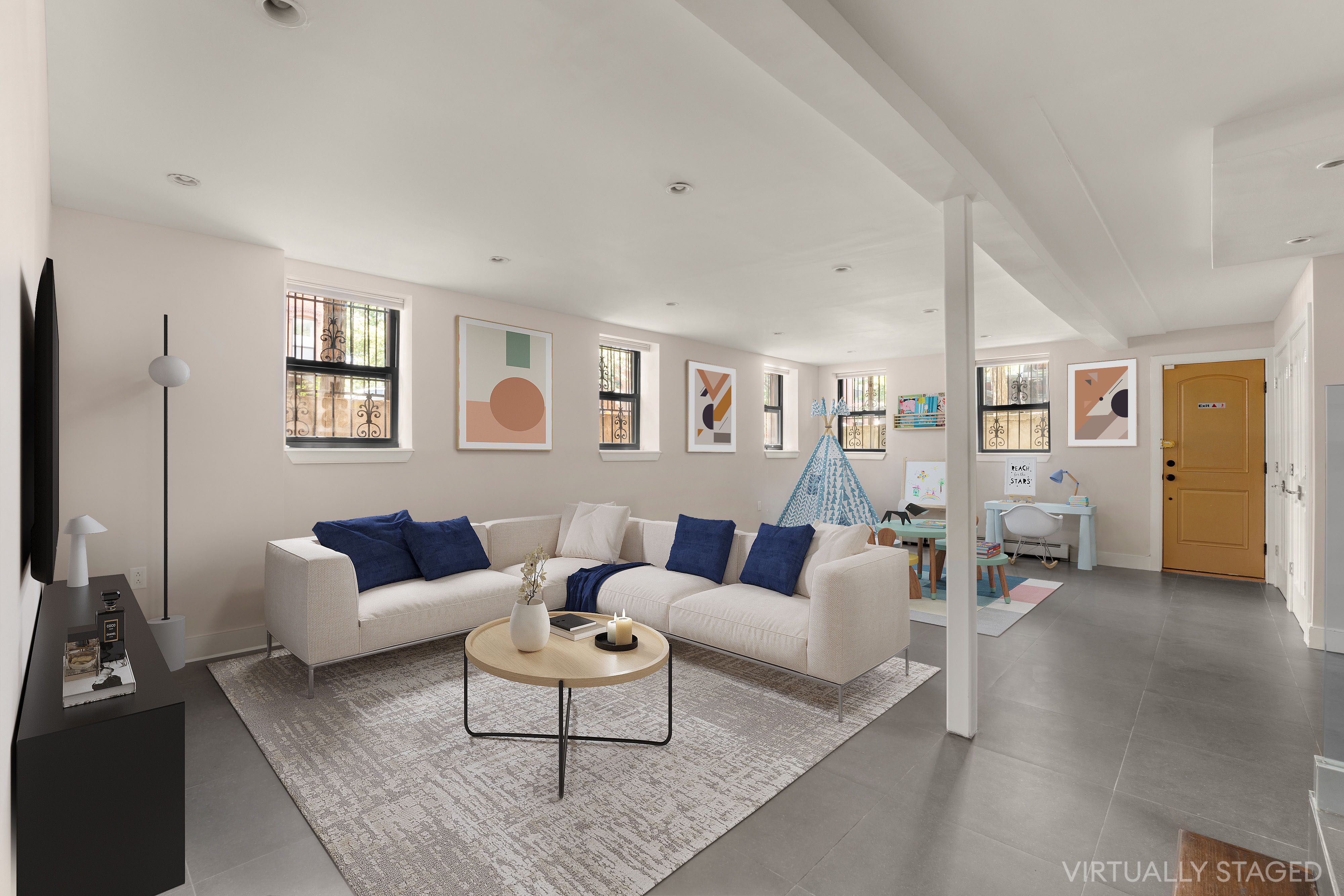 71 Irving Place, Unit 1 Brooklyn, NY 11238 - Photo 8 of 14 a living room with furniture and wooden floor