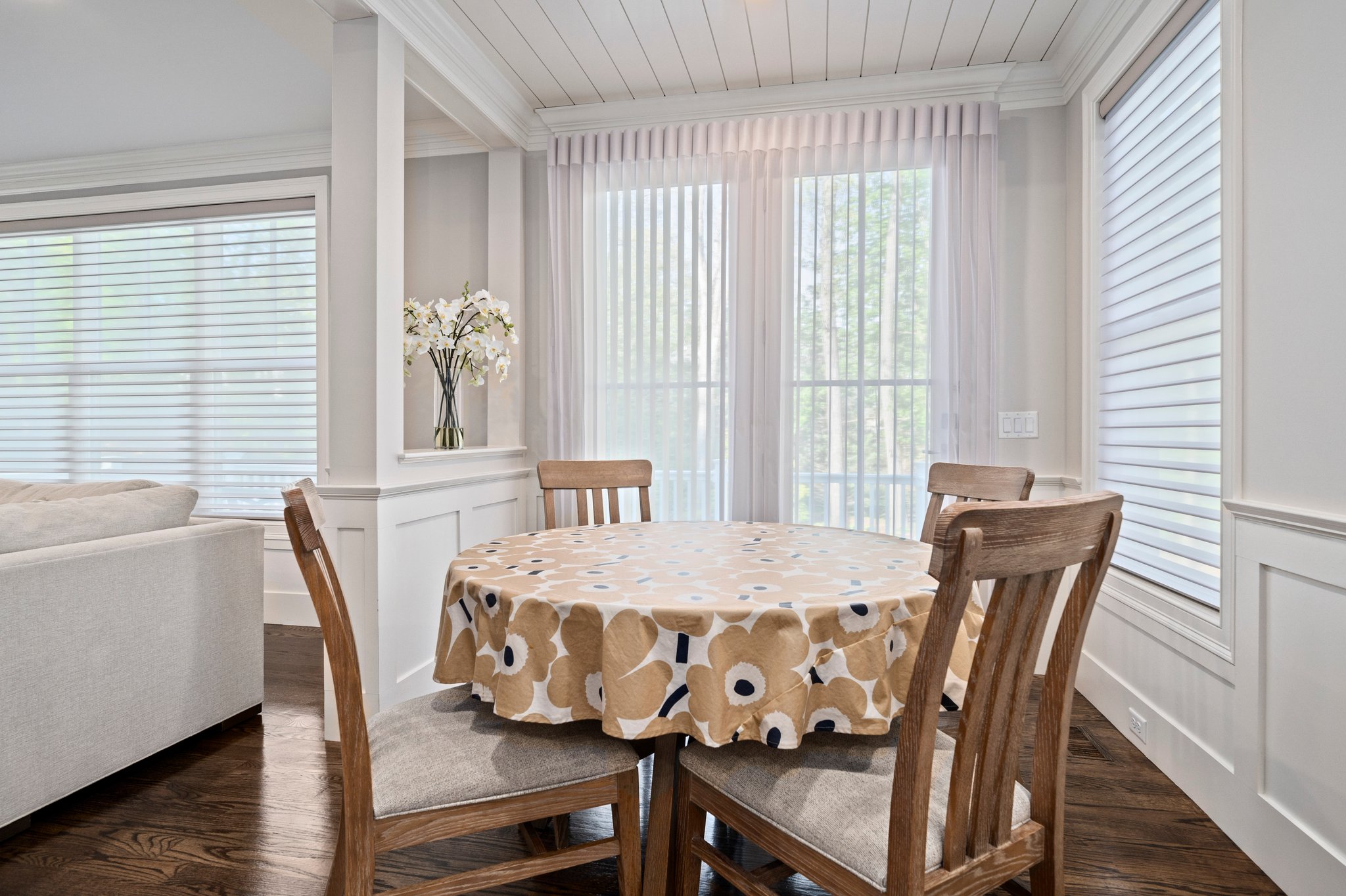 241 Lowell Road Wellesley, MA 02481 - Photo 15 of 85 a view of a dining room with furniture window and wooden floor