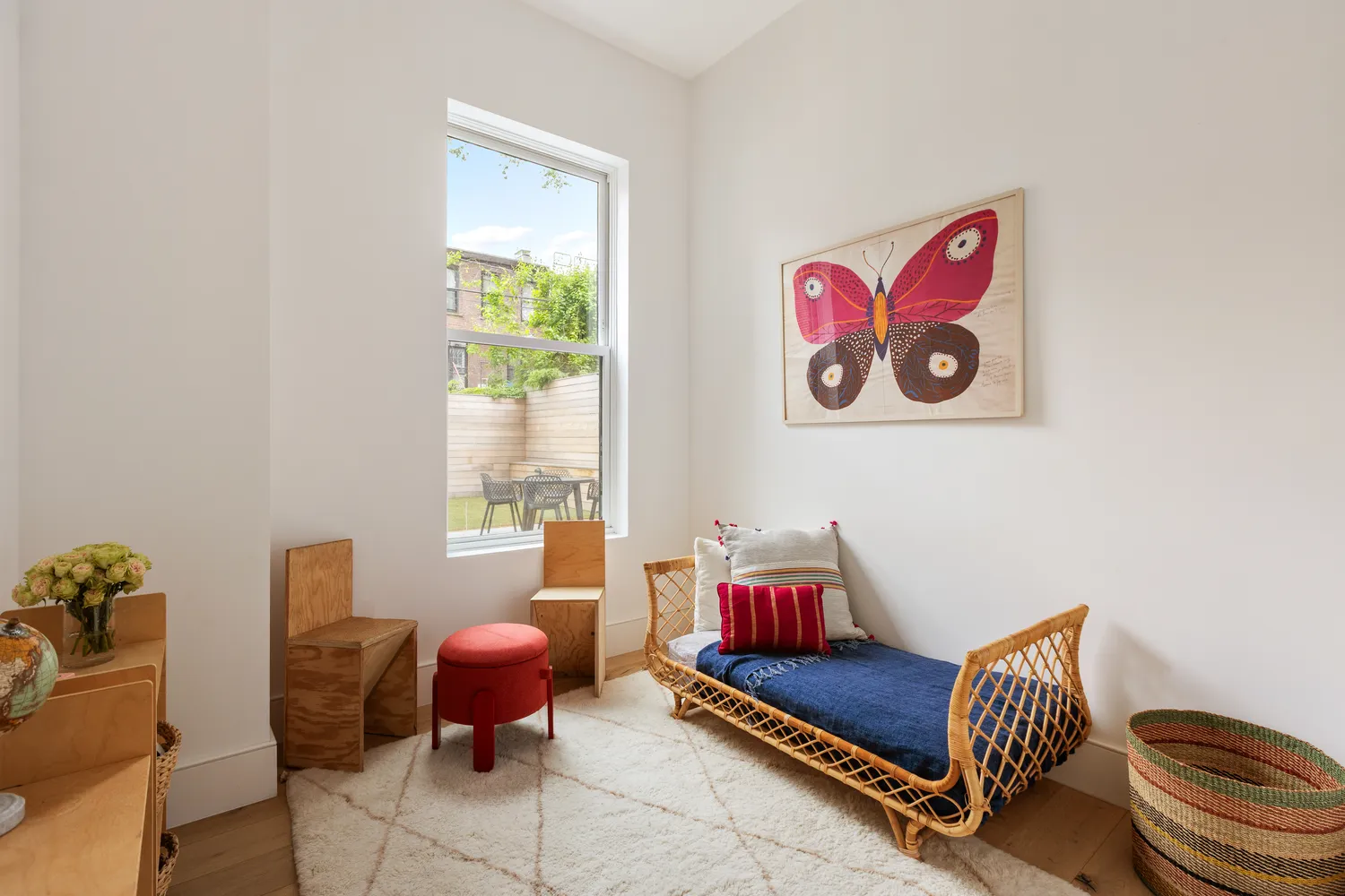 a theatre with furniture and a window