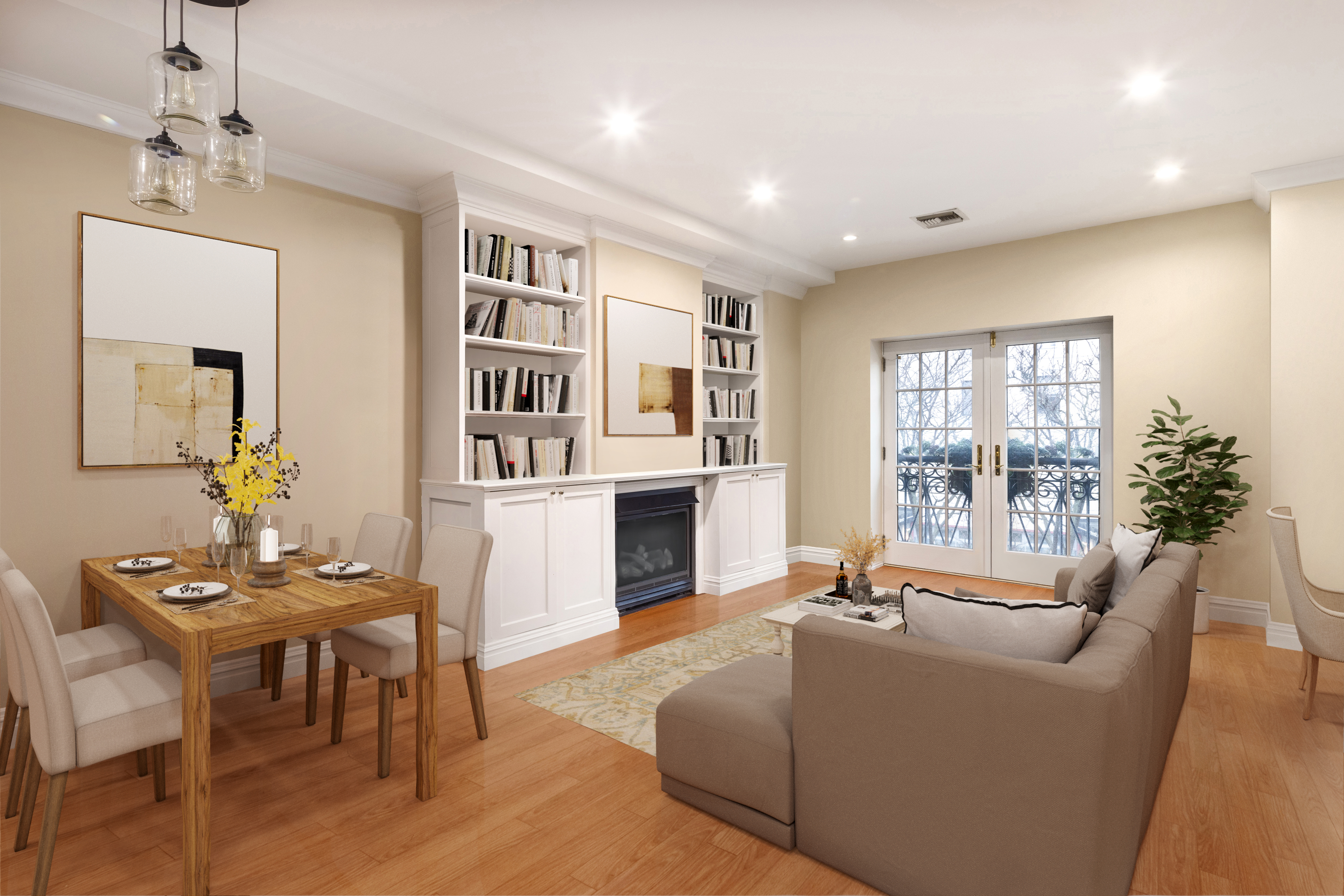 303 Warren Street, Unit 2 Brooklyn, NY 11201 - Photo 3 of 10 a living room with furniture window and wooden floor