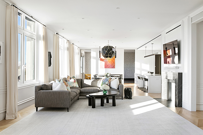 92 Laight Street, Unit 3ABC Manhattan, NY 10013 - Photo 3 of 26 a living room with furniture and a large window