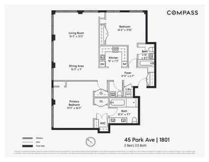 $2,500,000 | 45 Park Avenue, Unit 1801 | Murray Hill
