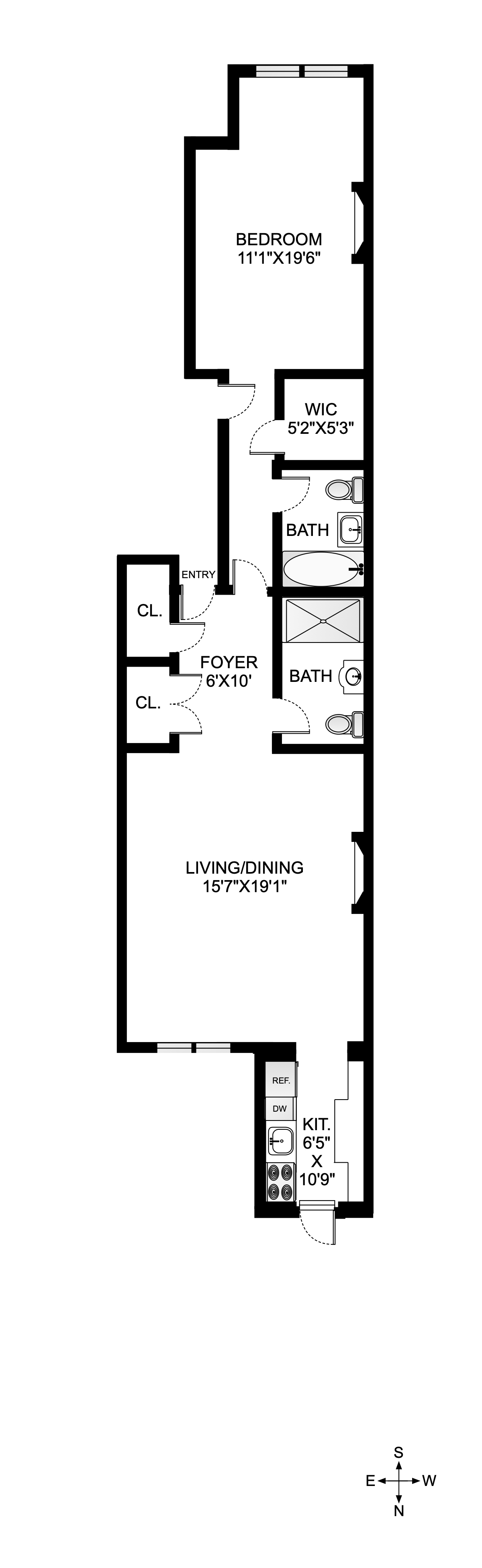 21 West 9th Street, Unit 1F Manhattan, NY 10011 - Photo 11 of 11 a picture of a floor plan