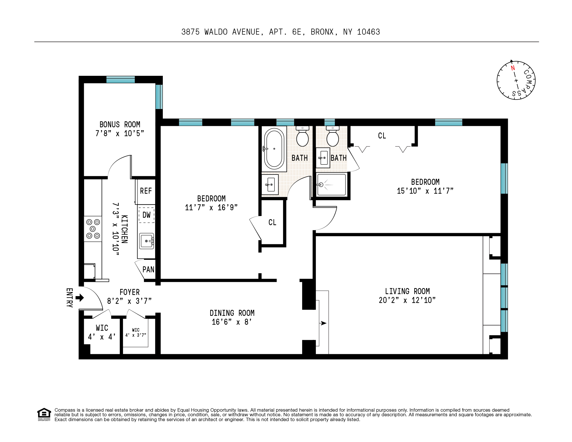 3875 Waldo Avenue, Unit 6E Bronx, NY 10463 - Photo 11 of 11 a picture of a floor plan