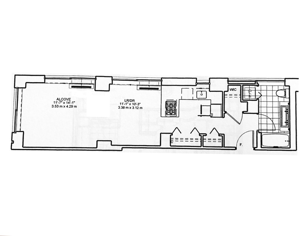 450 West 17th Street, Unit 1021 Manhattan, NY 10011 - Photo 5 of 5 a white wall with a white and white wall