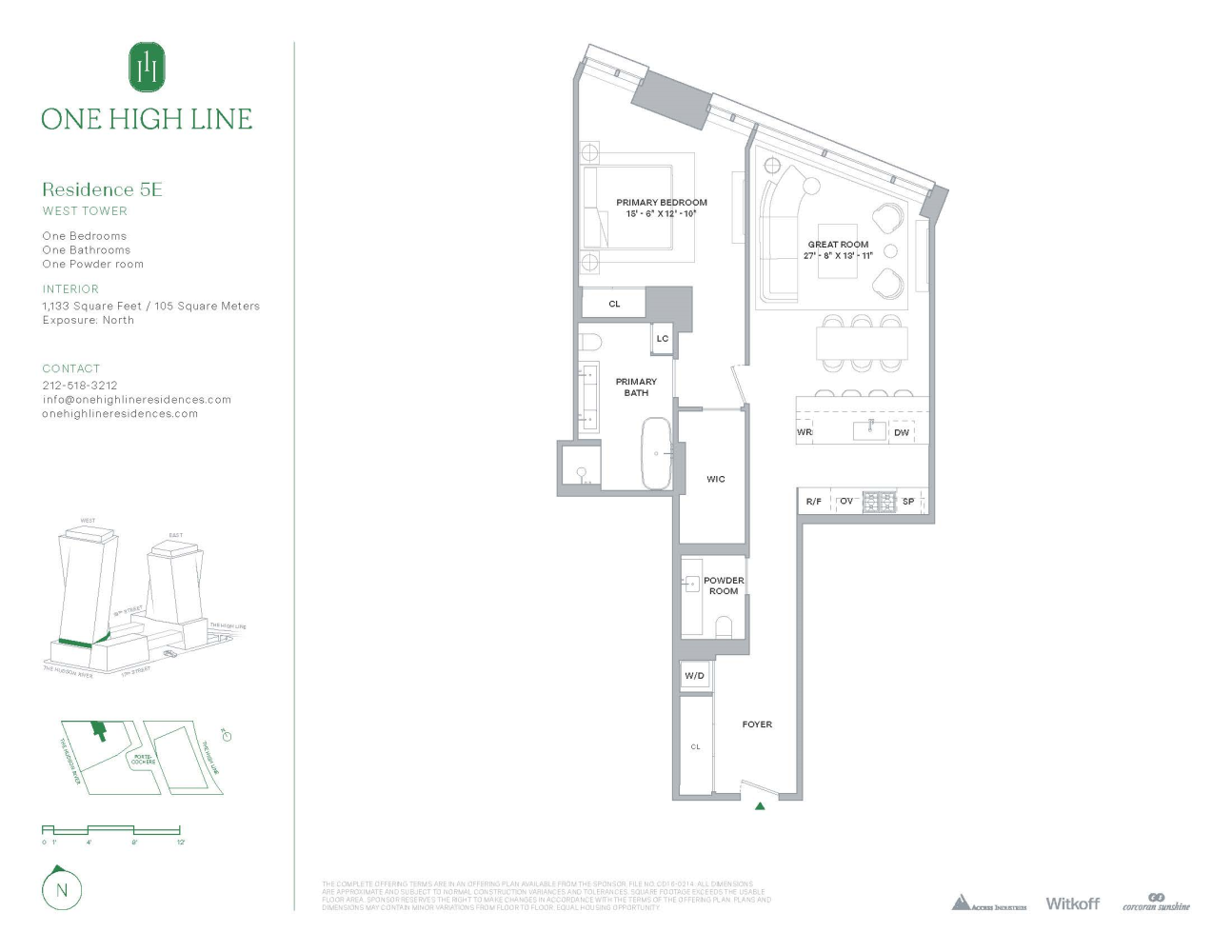 500 West 18th Street, Unit WEST 5E Manhattan, NY 10011 - Photo 15 of 15 a picture of a floor plan
