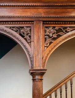 a close up of a fireplace