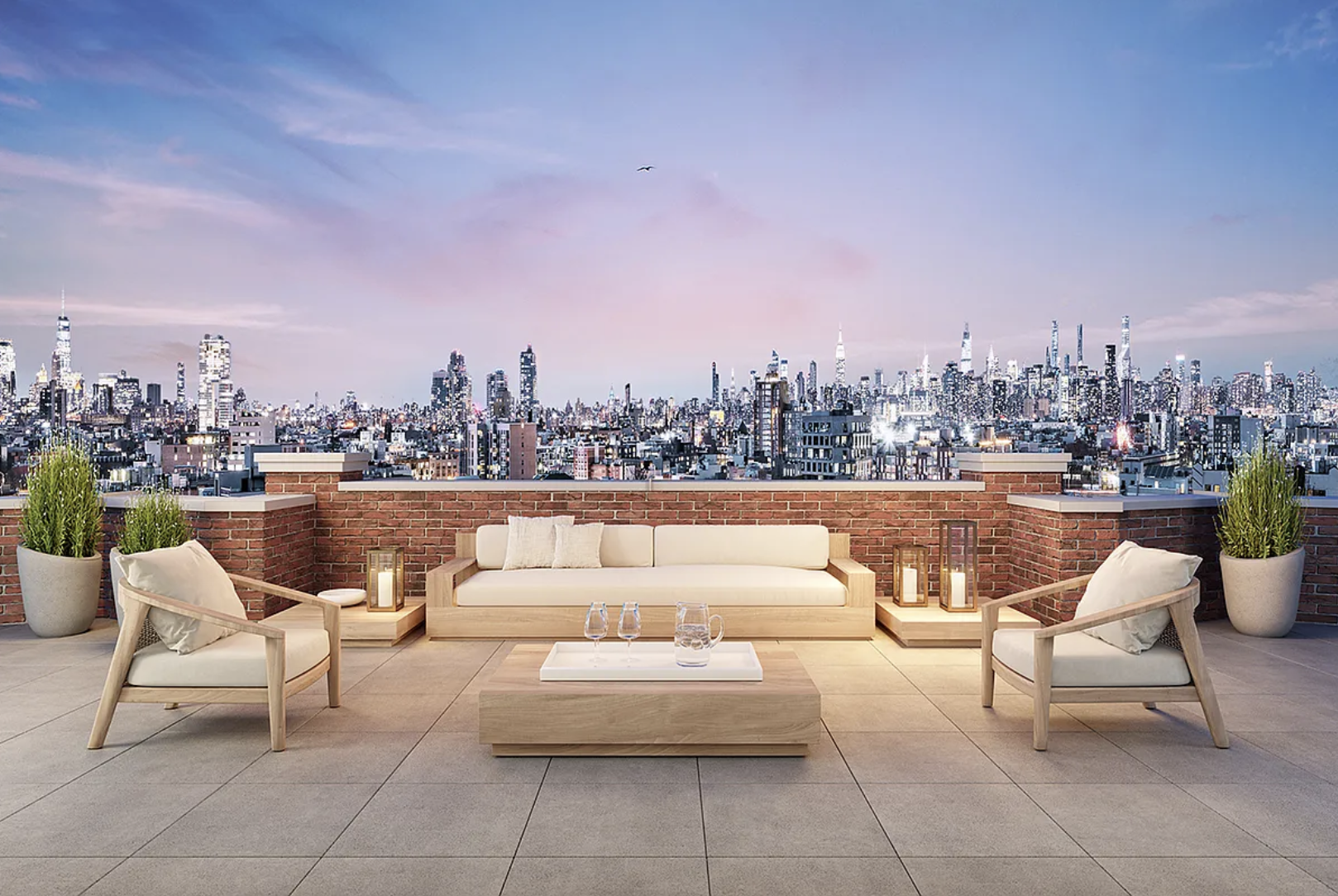 120 Java Street, Unit 1B Brooklyn, NY 11222 - Photo 8 of 12 a terrace with outdoor seating city view and barbeque oven