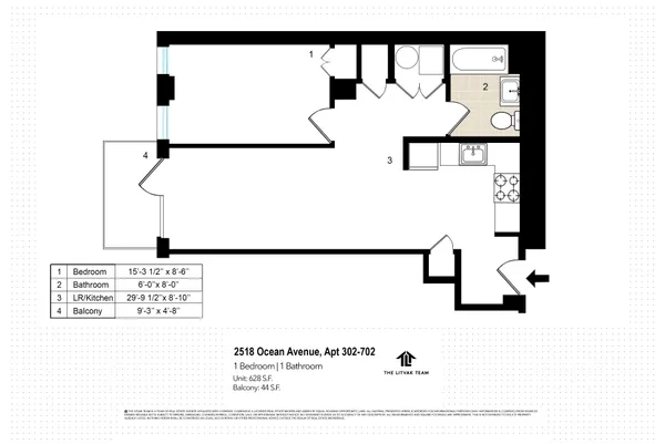 $519,000 | 2518 Ocean Avenue, Unit 302 | Homecrest