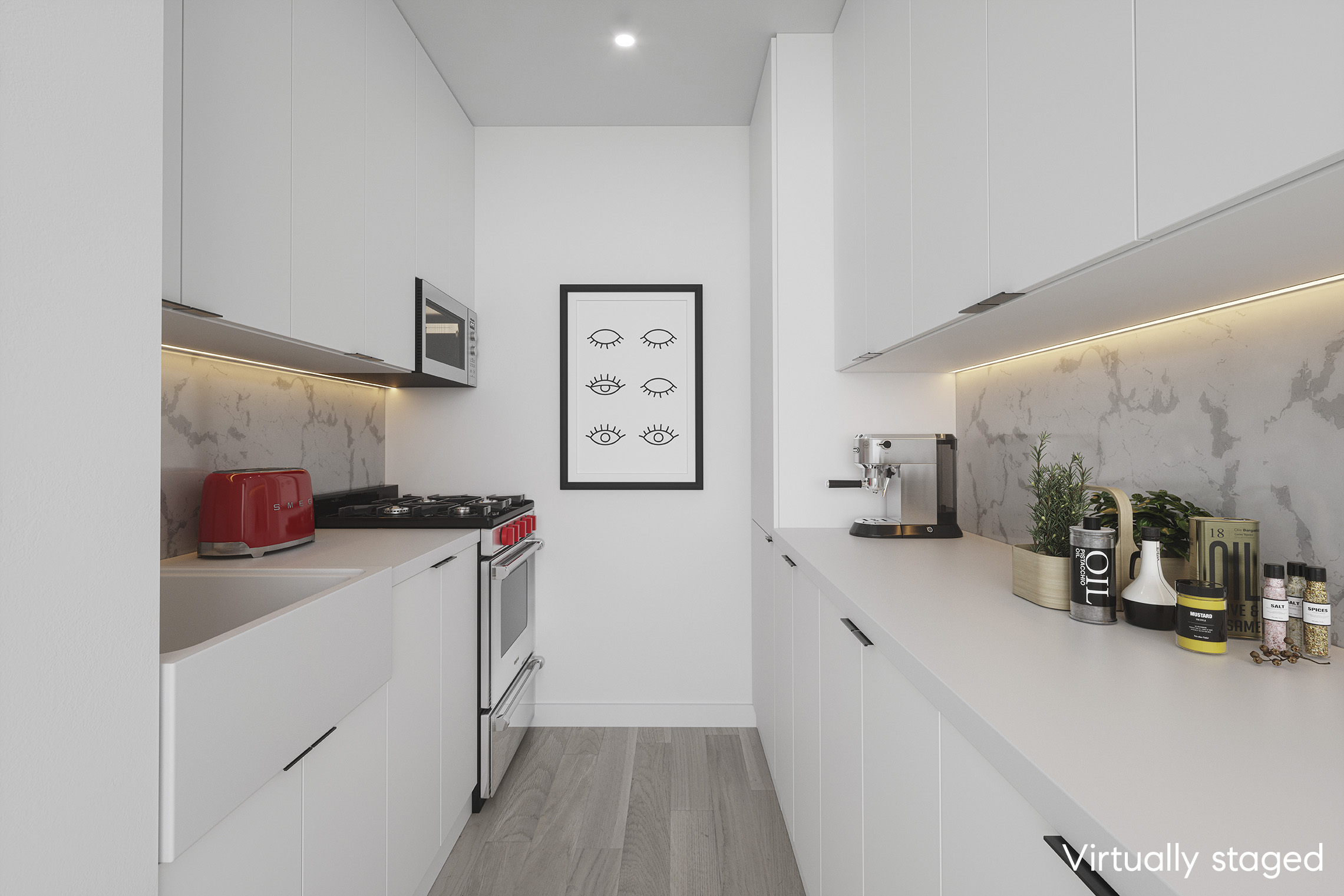 160 West End Avenue, Unit 16J Manhattan, NY 10023 - Photo 3 of 7 a kitchen with a sink and wooden floor