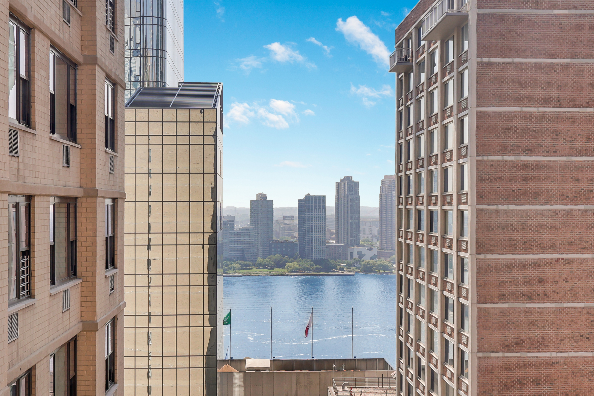 a view of a tall building