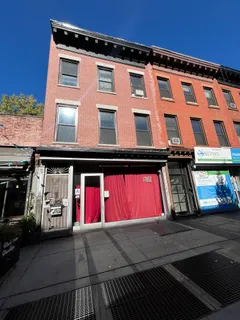 a building with glass door