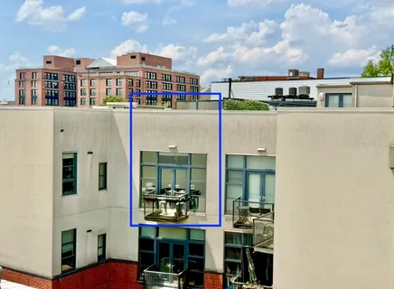 a front view of a multi story building