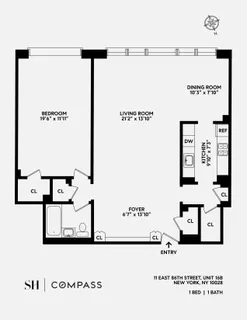 $795,000 | 11 East 86th Street, Unit 16B | Upper East Side
