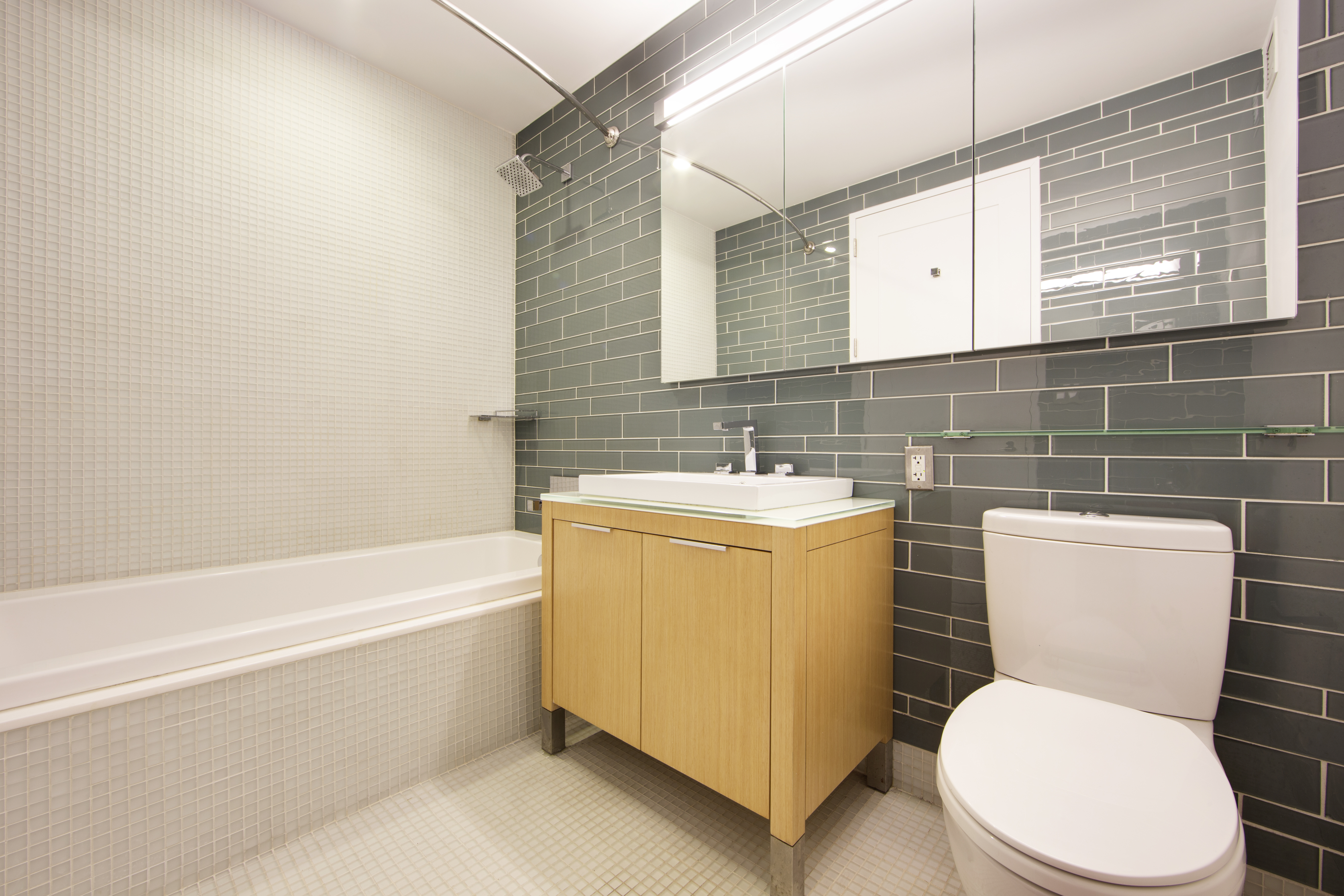 22 North 6th Street, Unit 14A Brooklyn, NY 11249 - Photo 6 of 21 a bathroom with a toilet a sink and bathtub