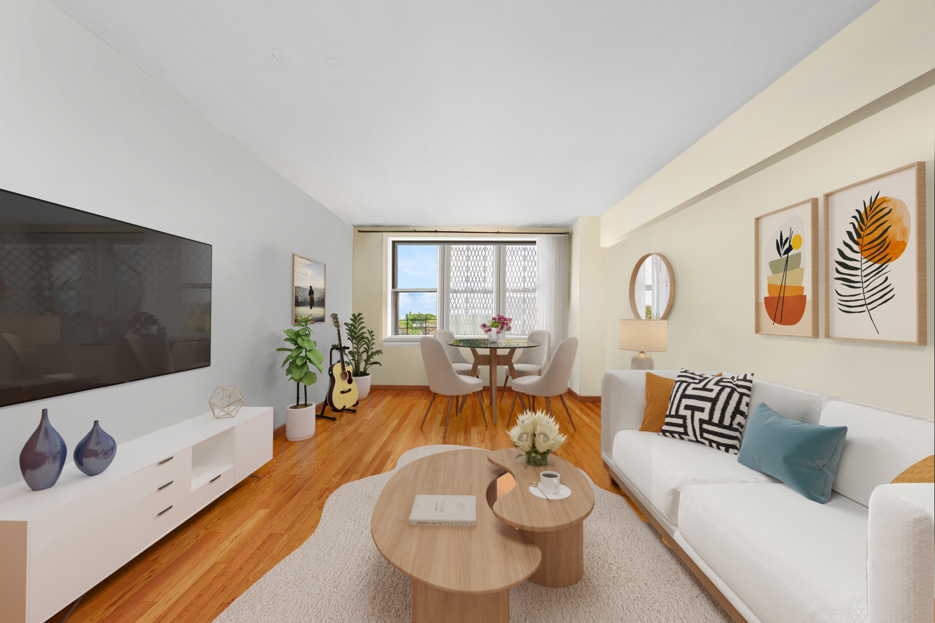 495 East 7th Street, Unit 7D Brooklyn, NY 11218 - Photo 2 of 10 a living room with furniture and a flat screen tv