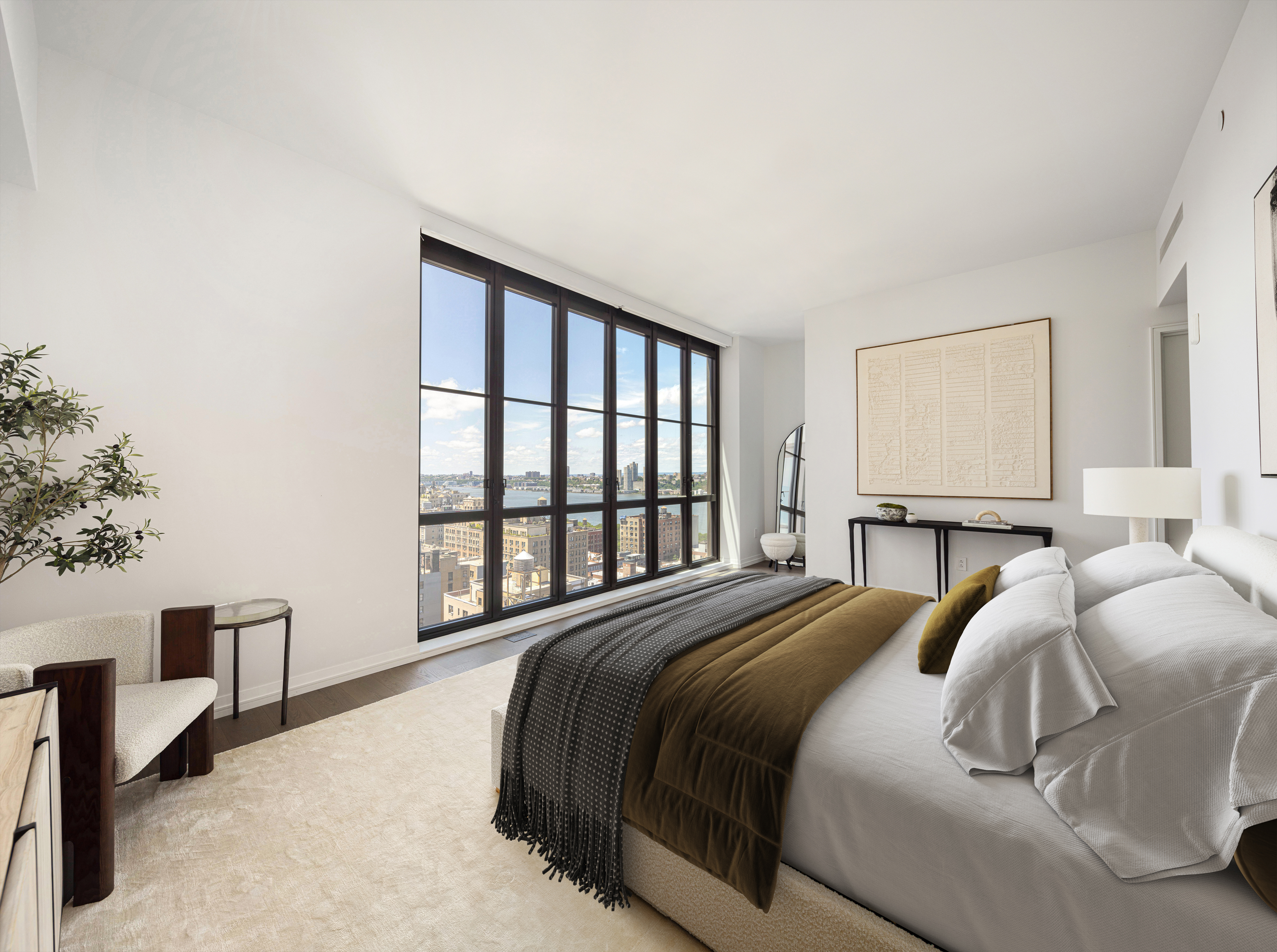 250 West 96th Street, Unit PHA Manhattan, NY 10025 - Photo 7 of 33 a spacious bedroom with a bed and a large window
