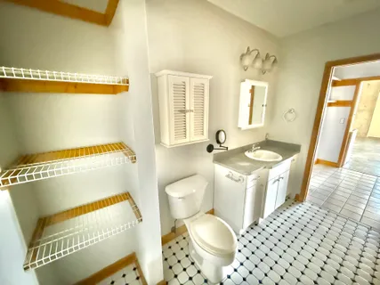 a bathroom with a bathtub and shower