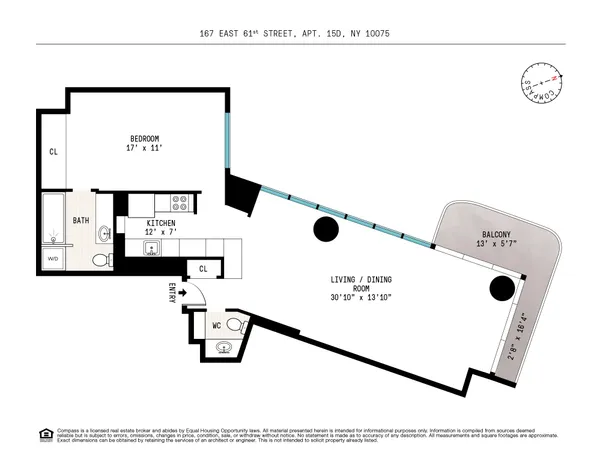 $1,425,000 | 167 East 61st Street, Unit 15D | Lenox Hill