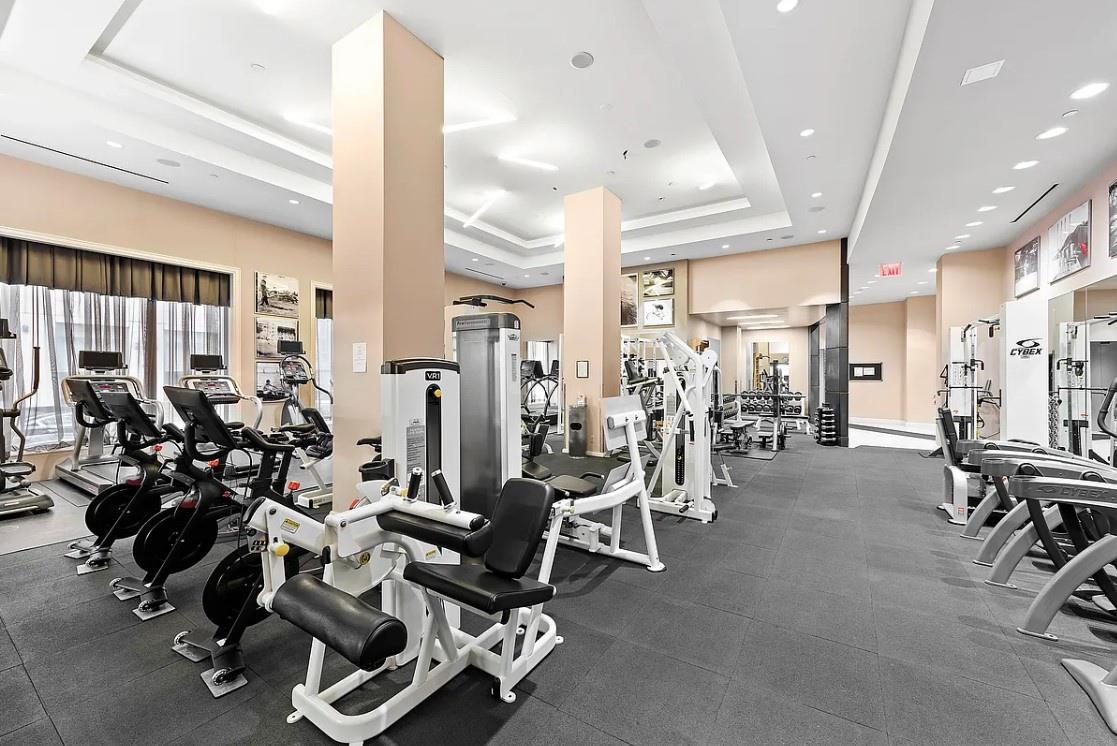80 Riverside Boulevard, Unit 6B/L Manhattan, NY 10069 - Photo 12 of 17 a view of a room with gym equipment