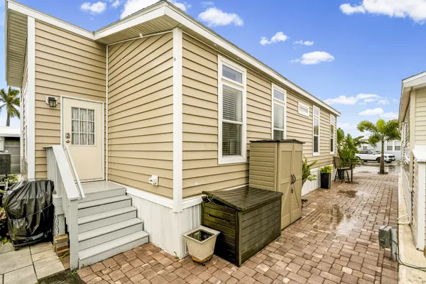 a view of a car parked in a parking lot